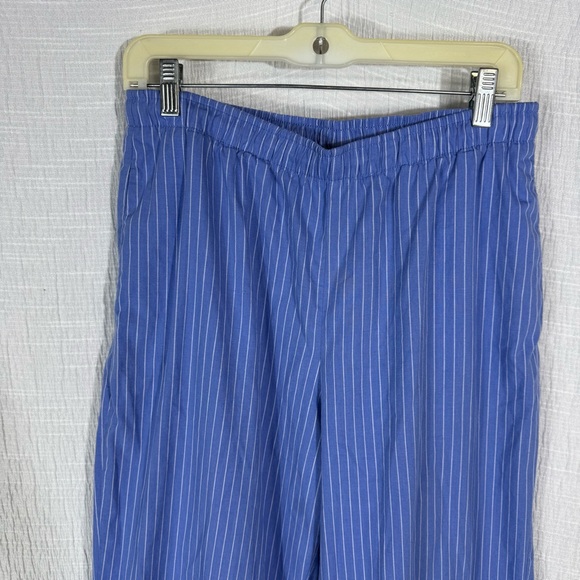 Abercrombie & Fitch Poplin Wide Leg Pull-On Pants Blue Stripe Size Medium - Picture 5 of 12